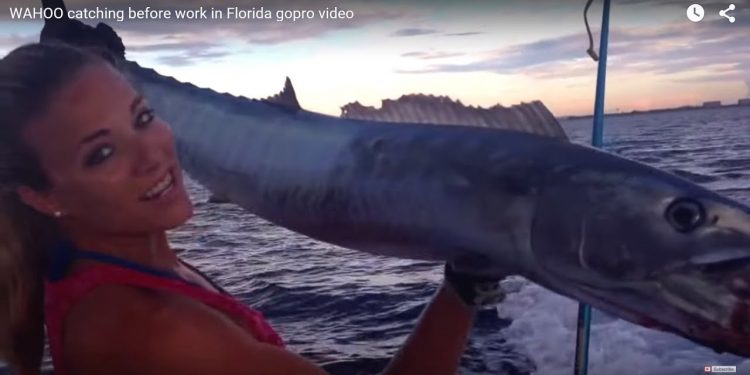 Florida Fishing Girl Lands Big WAHOO Video