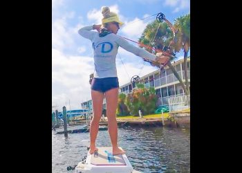Girl Destroys Massive Saltwater Fish with Bow & Arrow!