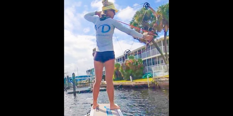 Girl Destroys Massive Saltwater Fish with Bow & Arrow!