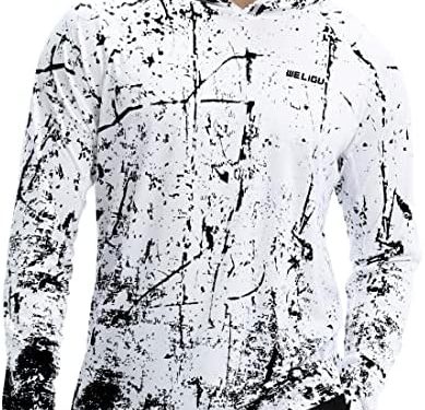 Men’s UPF 50+ Sun Protection Hoodie Shirt Long Sleeve SPF Fishing Outdoor UV Hiking Lightweight Shirts