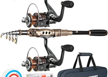 PLUSINNO Fishing Rod and Reel Combos Carbon Fiber Telescopic Fishing Pole with Reel Combo Sea Saltwater Freshwater Kit Fishing Rod Kit