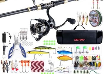 Goture Fishing Rod and Reel Combos,1.8M-2.7M Telescopic Fishing Pole Spinning Reel Line Lures Set with Carrier Bag,Telescopic Rod Fishing Kit for Starter Travel Saltwater Freshwater Fishing Gear Gift