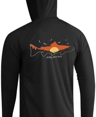 Palmyth Fishing Hoodie for Men Long Sleeve Sun Protection UV UPF 50+ Shirts…