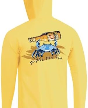 Palmyth Fishing Hoodie for Men Long Sleeve Sun Protection UV UPF 50+ Shirts…