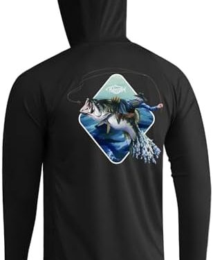 Palmyth Fishing Hoodie for Men Long Sleeve Sun Protection UV UPF 50+ Shirts…