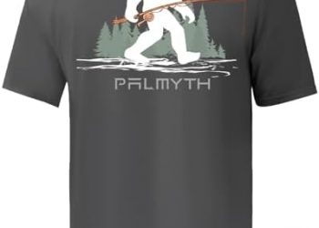 Palmyth Men’s Fishing Shirt Short Sleeve Sun Protection UV UPF 50+ SPF T-Shirt