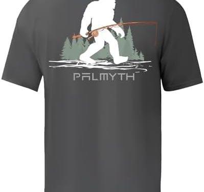 Palmyth Men’s Fishing Shirt Short Sleeve Sun Protection UV UPF 50+ SPF T-Shirt