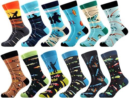 WeciBor Men’s Dress Colorful Combed Cotton Crew Socks 12 Pack – Size 9-11/10-13/12-16