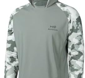 BASSDASH Men’s UPF 50 Performance Fishing Shirt Cooling Hoodie Camo Long Sleeve FS17M