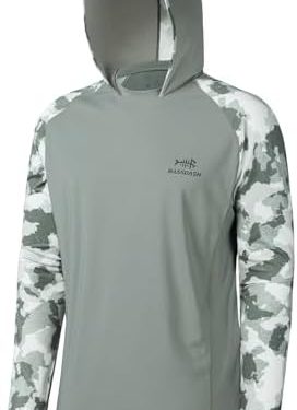 BASSDASH Men’s UPF 50 Performance Fishing Shirt Cooling Hoodie Camo Long Sleeve FS17M