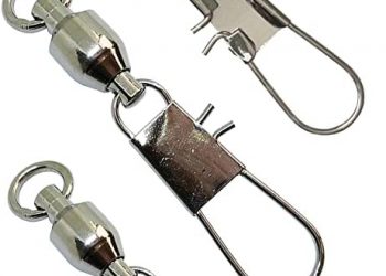 Fishing Ball Bearing Swivels Interlock Snap High Strength Solid Ring Barrel Swivels Safety Clips Saltwater Freshwater Fishing Tackle Leader Lure Jigs Line Fishing Connector Pack of 25