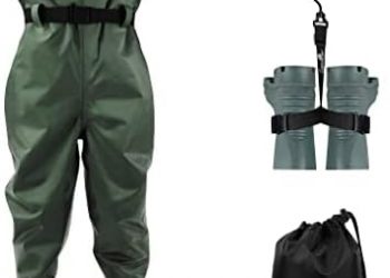 GREENWATER Fishing Chest Waders for Men Women with Boots Waterproof 2ply Nylon PVC Lightweight Bootfoot Waders for Hunting