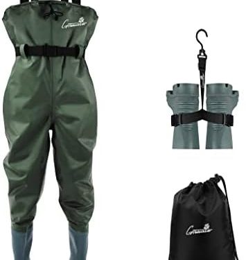 GREENWATER Fishing Chest Waders for Men Women with Boots Waterproof 2ply Nylon PVC Lightweight Bootfoot Waders for Hunting