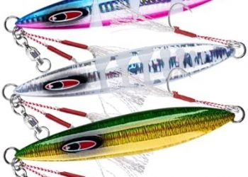 Goture Slow Pitch Jigs, Glow Flat Fall Jig Fishing Lure with Double Assist Hooks and Swivel, Fishing Jigs Saltwater 40g-250g Deep Sea Fishing Jigging Lures for Tuna,Dogtooth Tuna, Yellowtail,Kingfish