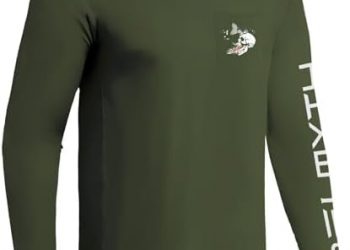 Palmyth Pocket Fishing Shirts for Men Long Sleeve UPF 50+ T Shirt Sun Protection Tee