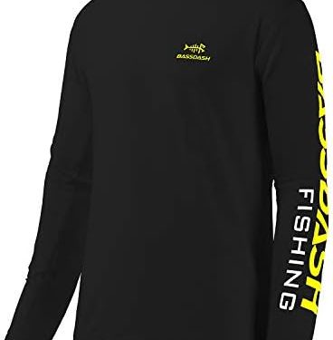 BASSDASH Fishing T Shirts for Men UV Sun Protection UPF 50+ Long Sleeve Tee T-Shirt