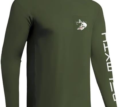 Palmyth Pocket Fishing Shirts for Men Long Sleeve UPF 50+ T Shirt Sun Protection Tee