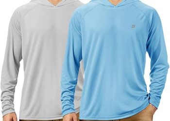 Roadbox UPF 50+ Fishing Shirts for Men Long Sleeve UV Sun Protection Hoodie with Mask/Non-Mask Outdoor Hiking Shirts