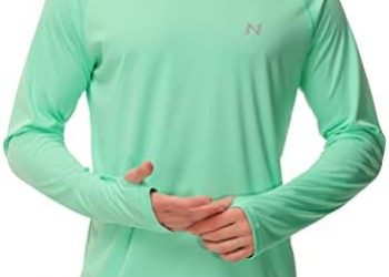isnowood Sun Shirt UPF 50+ Men’s Fishing Long Sleeve UV Protection Hoodie Hiking Rash Guard Swimming Running