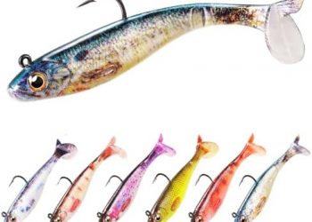 2.5/3.5In Swim Baits for Bass Fishing, Pre-Rigged Jig Heads Soft Plastic Walleye Fishing Lures, Paddle Tail Swimbaits for Bass Fishing, Fishing Bait for Freshwater Saltwater Gifts