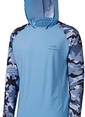 BASSDASH Men’s UPF 50 Performance Fishing Shirt Cooling Hoodie Camo Long Sleeve FS17M