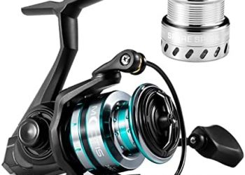 Mifine Fishing Reels Spinning with Spare Aluminum Shallow Spool, Ultralight Open Face Saltwater Freshwater Reel Size 1000-4000