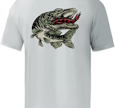 Palmyth Men’s Fishing Shirt Short Sleeve Sun Protection UV UPF 50+ SPF T-Shirt