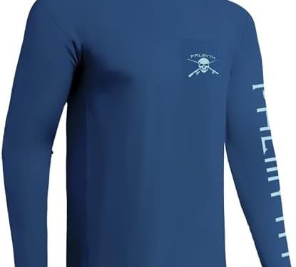 Palmyth Pocket Fishing Shirts for Men Long Sleeve UPF 50+ T Shirt Sun Protection Tee
