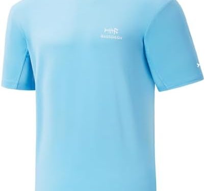 BASSDASH Men’s UPF 50+ Sun Protection Fishing Shirt Short Sleeve UV T-Shirt