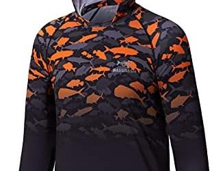 BASSDASH Youth UPF50+ Performance T Shirt with Hood Long Sleeve Fishing Hiking Sun Shirt FS03Y