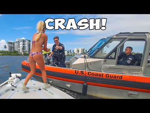 CRASHED INTO & Boarded by the U.S. Coast Guard!  They Hit Us!!
