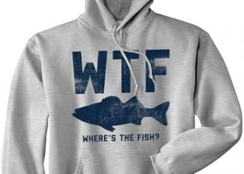 Crazy Dog T-Shirts WTF Wheres The Fish Unisex Hoodie Funny Fishing Acronym Fishermen Joke Hooded Sweatshirt