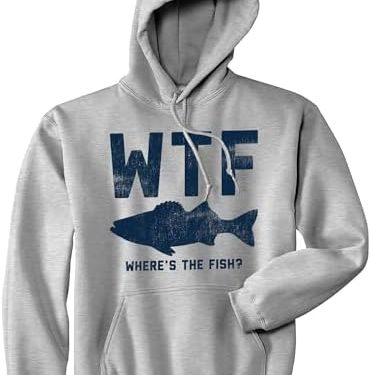 Crazy Dog T-Shirts WTF Wheres The Fish Unisex Hoodie Funny Fishing Acronym Fishermen Joke Hooded Sweatshirt