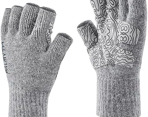 Palmyth Wool Fingerless Fishing Gloves – Warm for Men & Women: Cold Weather Fly Fishing, Ice Fishing, Photography & Hunting