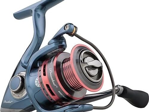Pflueger Lady President Spinning Reel, Right/Left Handle Position, Graphite Body and Rotor, Corrosion-Resistant, Aluminum Spool, Front Drag System