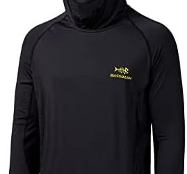 BASSDASH UPF 50+ Men’s Long Sleeve Fishing Shirt with Mask UV Neck Gaiter Hoodie