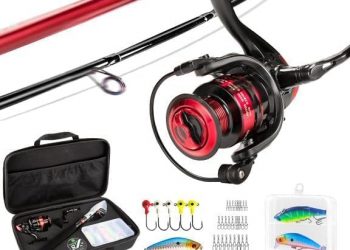 Ghosthorn Fishing Rod&Reel Combo Telescopic Pole Kit Fishing Gear Starter Compact, Carrier Bag for Freshwater Saltwater Gifts for Men Women