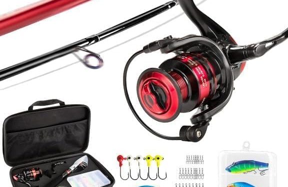 Ghosthorn Fishing Rod&Reel Combo Telescopic Pole Kit Fishing Gear Starter Compact, Carrier Bag for Freshwater Saltwater Gifts for Men Women