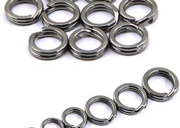JSHANMEI 100pcs Fishing Split Rings Stainless Steel Lure Rings Hyper Wire Split Rings for Lures Heavy Duty Flattened Saltwater Terminal Tackles Fishing Lure Solid Rings Connector Snap Rings