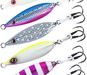 LITTMA Slow Pitch Jigs – Butterfly Vertical Speed Lure, Flat Fall Saltwater Fishing Jigs, Sinking Lead Metal, Glow Artificial Baits for Jigging