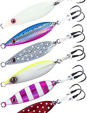 LITTMA Slow Pitch Jigs – Butterfly Vertical Speed Lure, Flat Fall Saltwater Fishing Jigs, Sinking Lead Metal, Glow Artificial Baits for Jigging