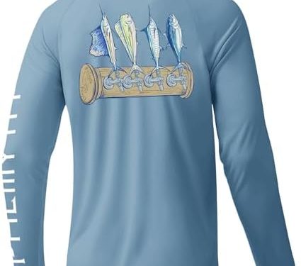 Palmyth Mens Fishing Shirts Sun Protection T-Shirts UV UPF 50+ Long Sleeve Rash Guard Tee