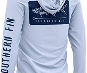 Southern Fin Apparel Performance Fishing Hoodie Shirt for Men Women UPF UV 50+ Lightweight With Hood