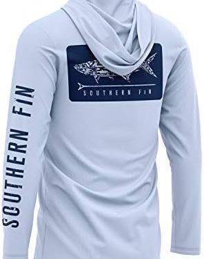 Southern Fin Apparel Performance Fishing Hoodie Shirt for Men Women UPF UV 50+ Lightweight With Hood