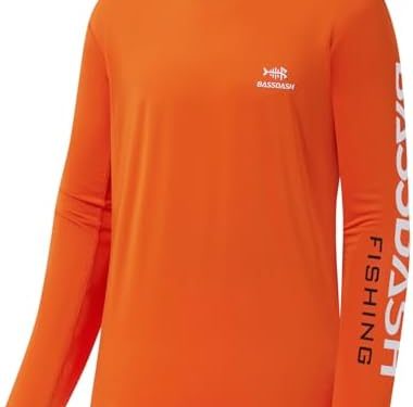 BASSDASH Fishing T Shirts for Men UV Sun Protection UPF 50+ Long Sleeve Tee T-Shirt