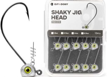 Shaky Head Jigs, Fisheye Stand-up Style Weedless Fishing Jig Heads for Bass (15-Pack) 1/8 3/16 1/4 5/16oz