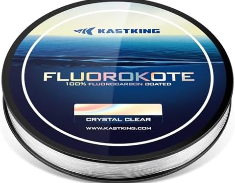 KastKing Fluorokote 100% Fluorocarbon Coated Fishing Line, Fluorocarbon Leader, Extreme Clarity,Fast Sinking,Shock Resistant, High Abrasion Resistance