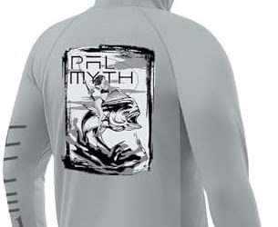 Palmyth Fishing Hoodie for Men UPF 50+ UV Hooded Fishing Shirts Long Sleeve Sun Protection Performance Neck Gaiter