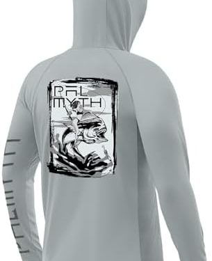 Palmyth Fishing Hoodie for Men UPF 50+ UV Hooded Fishing Shirts Long Sleeve Sun Protection Performance Neck Gaiter
