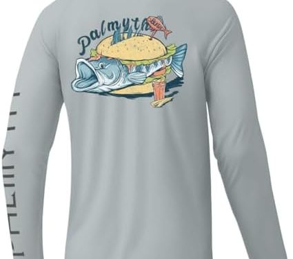 Palmyth Mens Fishing Shirts Long Sleeve Sun Protection Shirts UPF 50+ Rash Guard T-Shirt Tee